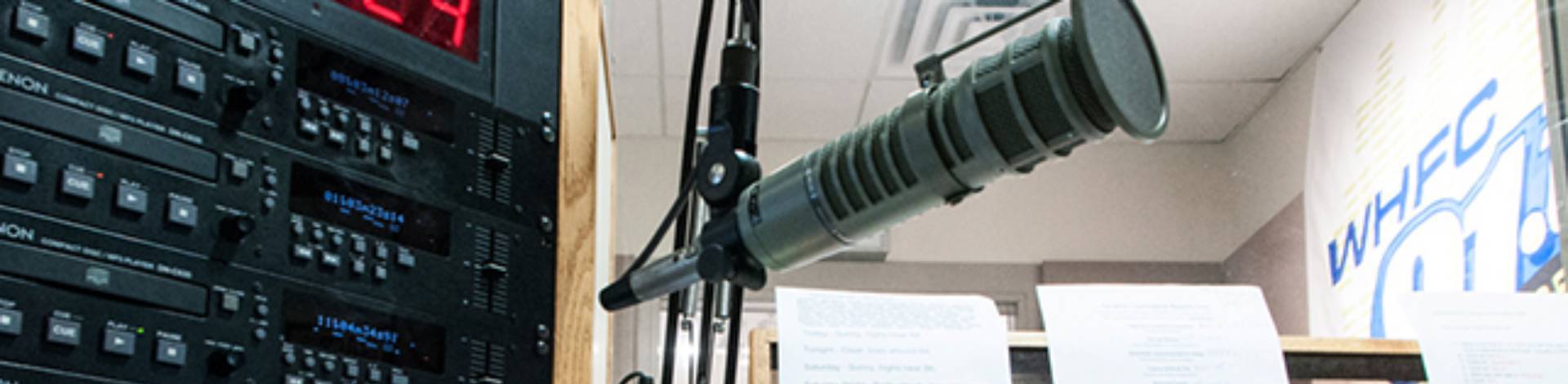 microphone at radio sound board